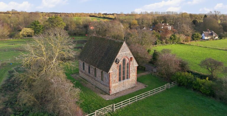 An aerial view of Coggeshall Abbey