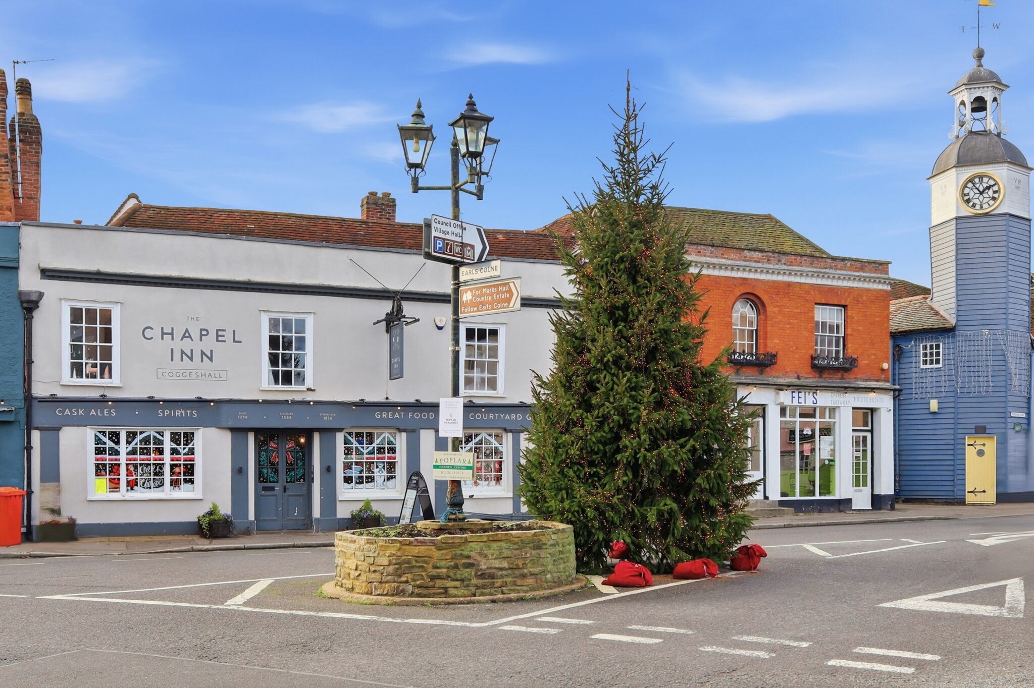 Coggeshall town center at Christmas