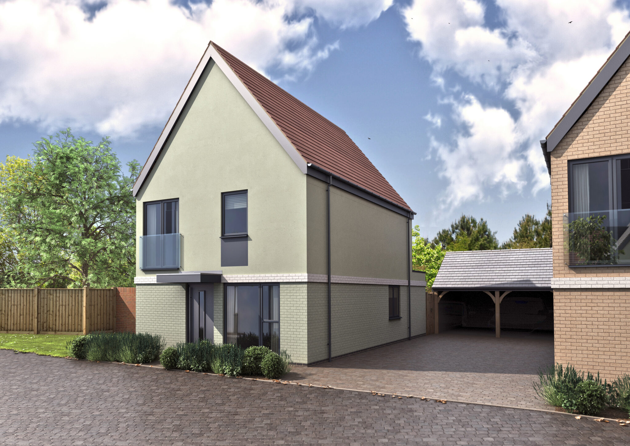 A detached three bedroom new home for sale at Abbey Walk in Coggeshall, Essex