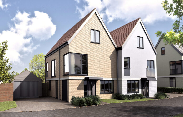 Two semi-detached three bedroom new homes for sale at Abbey Walk in Coggeshall, Essex