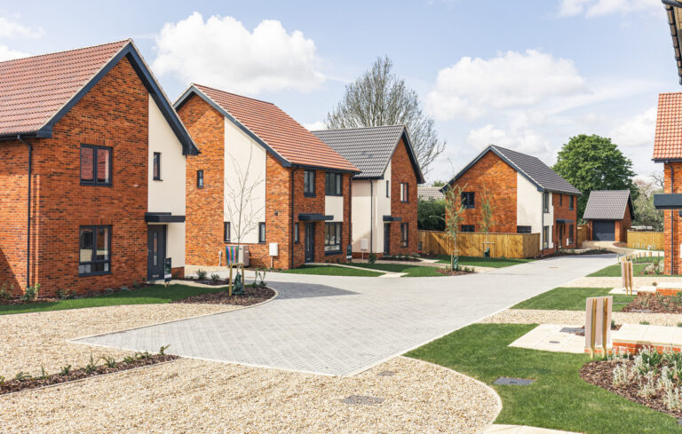 The Hawthorns new build homes development estate image of three and four bedroom properties.